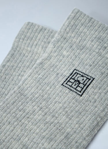 Signature Monogram Cotton Socks TOTEME Signature Monogram Cotton Socks Light Grey tot0263092
