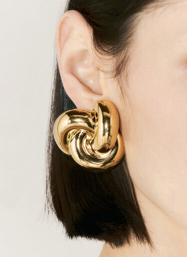 Saint Laurent Knot Clip-On Earrings Gold sla0256029