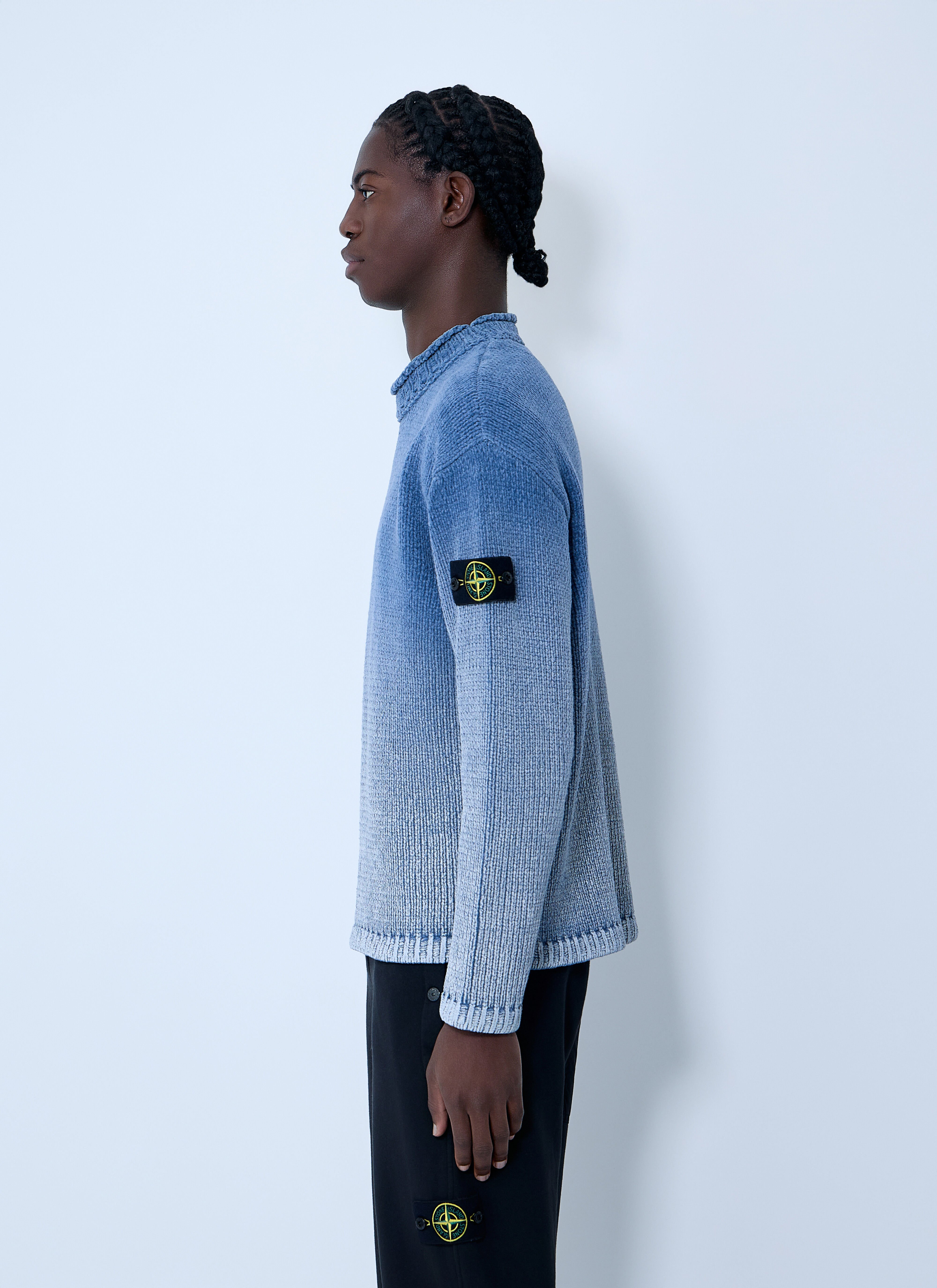 Stone Island Men's' Ombre Knit Sweater in Dark Blue | LN-CC®