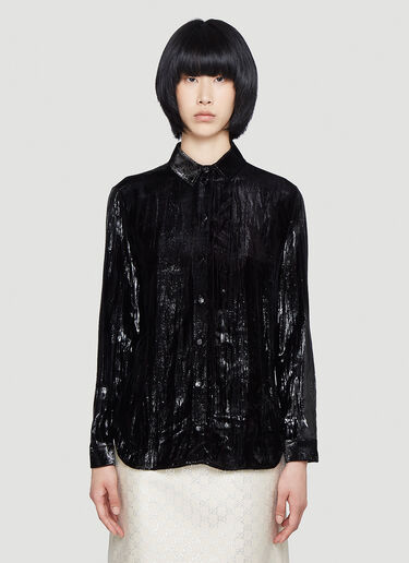 Gucci High-Shine Velvet Shirt Black guc0241059