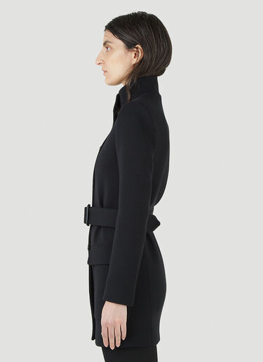 Saint Laurent Long Belted Jacket Black sla0244012