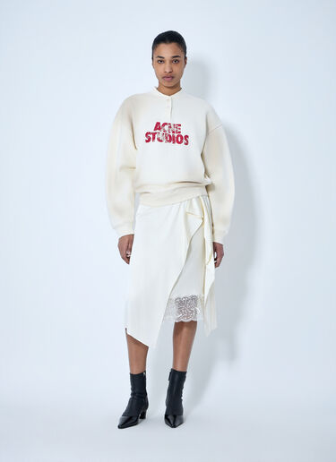 Acne Studios Logo Embroidered Sweatshirt Cream acn0264039