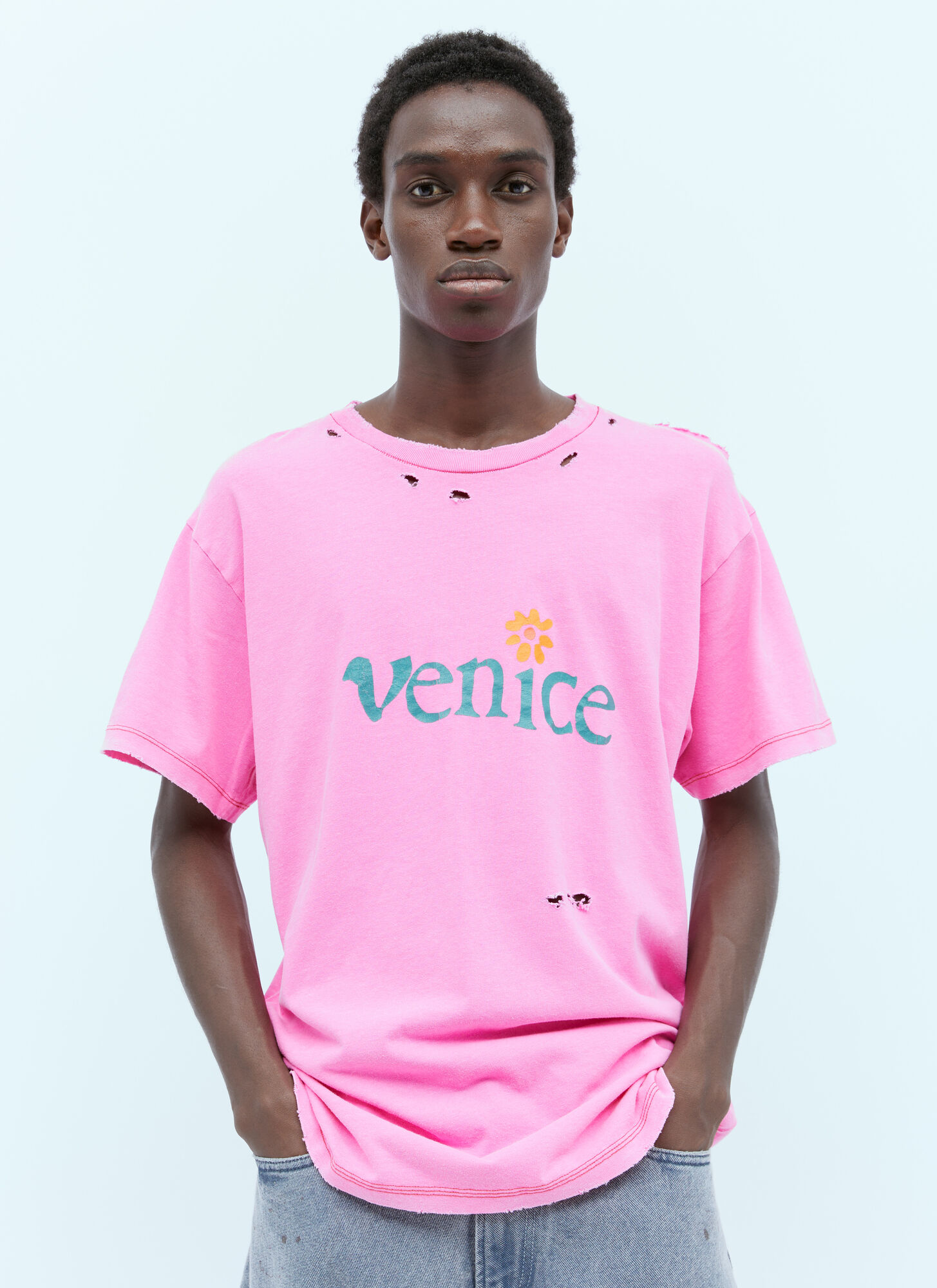 Shop Erl Venice T-shirt In Pink
