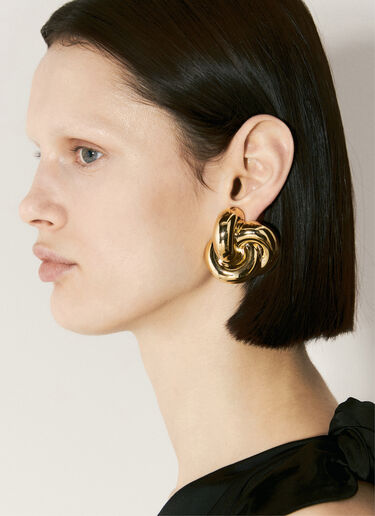 Saint Laurent Knot Clip-On Earrings Gold sla0256029