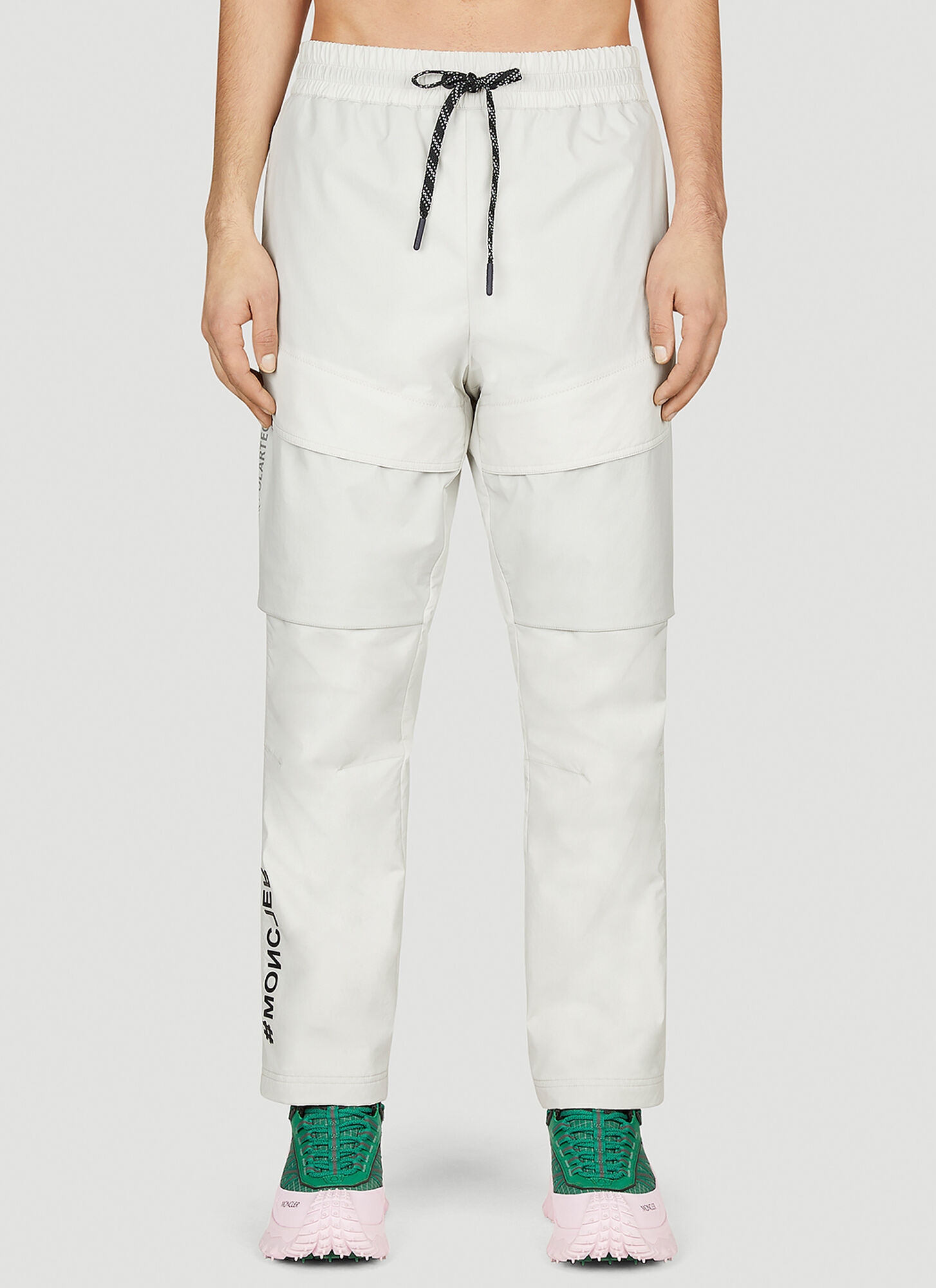 Shop Moncler Ripstop Pants In Ivory