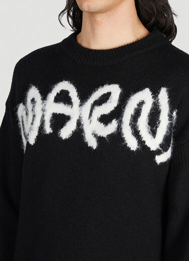 Marni Shetland Wool Logo Sweater Black mni0154003