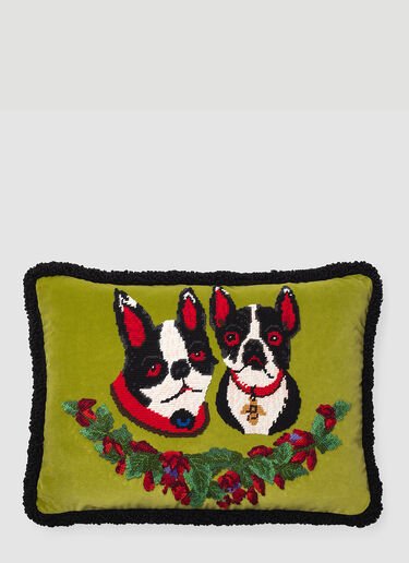 Gucci Bosco and Orso Needlepoint Cushion Red wps0638395