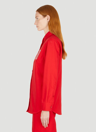 Raf Simons 로고 패치 셔츠 레드 raf0250028