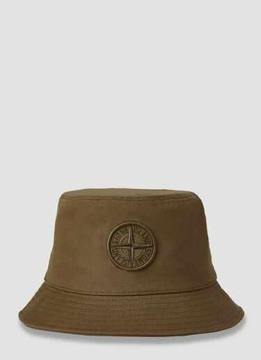 Stone Island Logo Patch Bucket Hat Green sto0152096