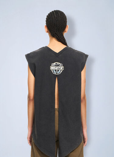 LN-CC® - Off-White: Butterfly Patch Open Back Tank Top - Beige Off-White Butterfly Patch Open Back Tank Top Beige ofw0264016