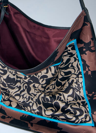 Dries Van Noten Patterned Silk Medium Shoulder Bag Burgundy dvn0263020