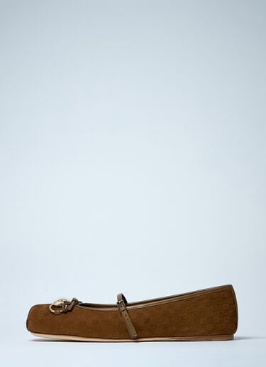 Gucci Horsbit Ballet Flats Brown guc0259035