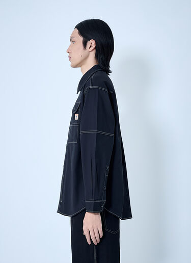 Story mfg. Contrast Stitch Utility Shirt Black str0163002