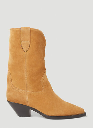 Isabel Marant Dahope Suede Cowboy Boots Camel ibm0253024