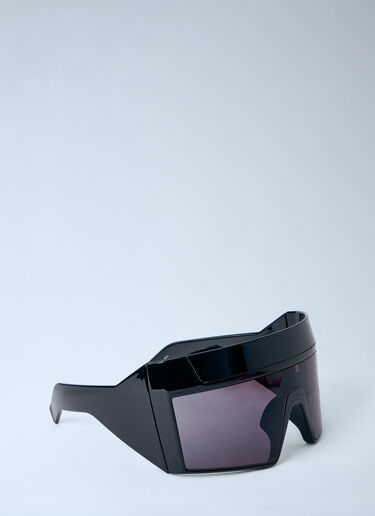 LN-CC® - Rick Owens: Shield-Frame Sunglasses - Black Rick Owens Shield-Frame Sunglasses Black ric0366001