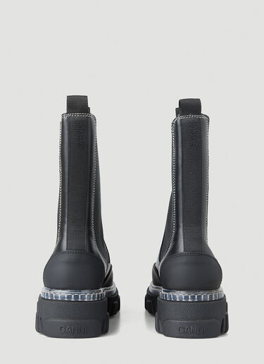 GANNI Cleated Chelsea Boots Black gan0250016