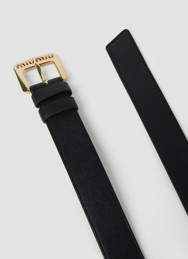 Perforated Logo Belt Miu Miu Perforated Logo Belt Black miu0252055