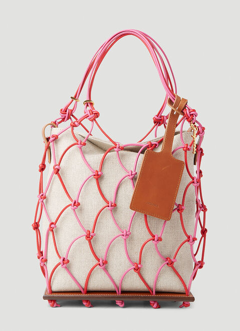 Balenciaga Le Petit Filet Pralu Handbag Beige bal0251081