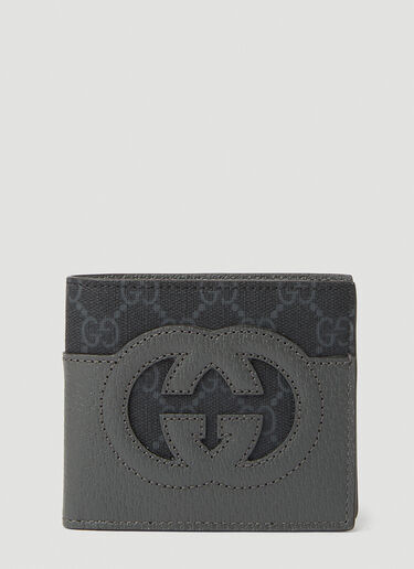 Gucci Logo Cut Out Bifold Wallet Dark Grey guc0152140