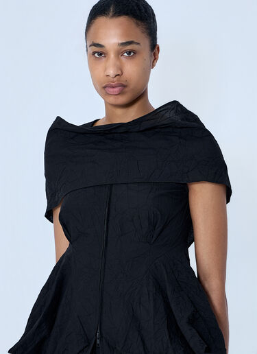LIMI Feu Wrinkled Typewriter Scarf Detail Vest Black lmf0264004