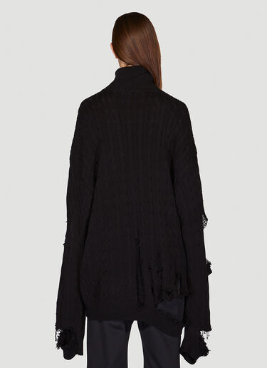 Balenciaga Destroyed Roll Neck Sweater Black bal0248055