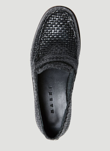 Marni Woven Leather Bambi Loafers Black mni0255025