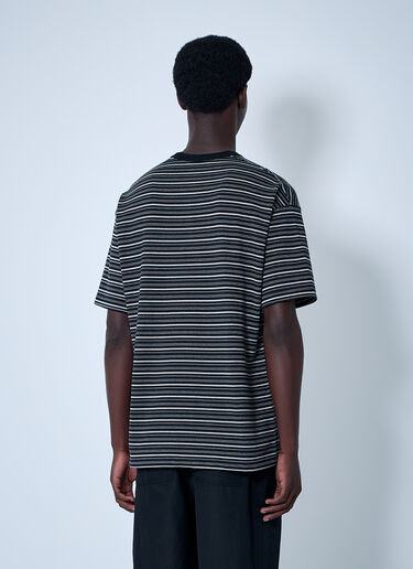 Comme des Garçons Homme 条纹徽标图案 T 恤 黑色 cdh0160009