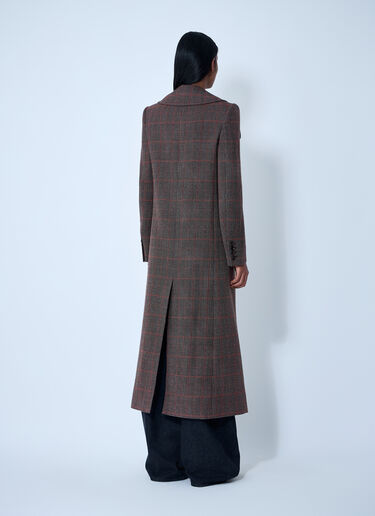 Double-Breasted Check Wool Coat Chloé Double-Breasted Check Wool Coat Brown chl0261013