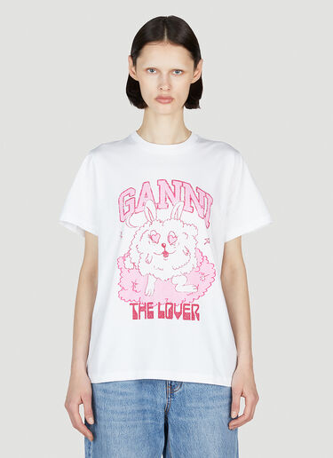 Love Bunny Short Sleeve T-Shirt GANNI Love Bunny Short Sleeve T-Shirt White gan0253097