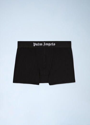 Logo Motif Boxer Briefs Palm Angels Logo Motif Boxer Briefs Black pma0160030