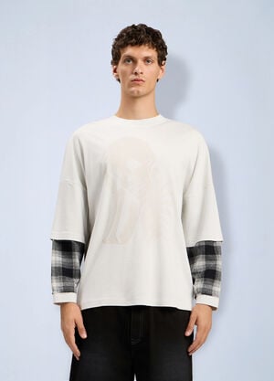Palm Angels Skull Double Long-Sleeved T-Shirt White pma0164066