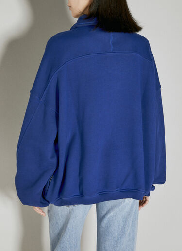 Logo Embellished Half-Zip Sweatshirt Alexander Wang Logo Embellished Half-Zip Sweatshirt Blue awg0254010