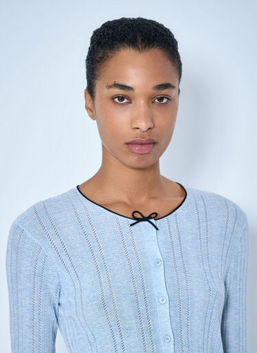 LN-CC® - Acne Studios: Ribbed Cardigan with Button Fastening - Light Blue Acne Studios Ribbed Cardigan with Button Fastening Light Blue acn0265063