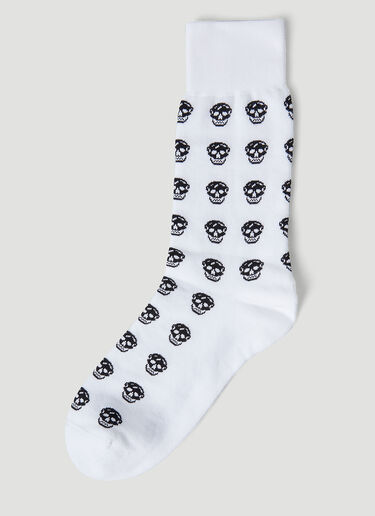 Skull Motif Socks Alexander McQueen Skull Motif Socks White amq0147103