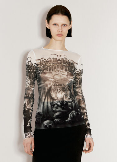 Jean Paul Gaultier Diablo 网眼上衣  白色 jpg0256012