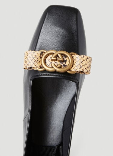 Gucci Logo Plaque Ballet Flats Black guc0251155
