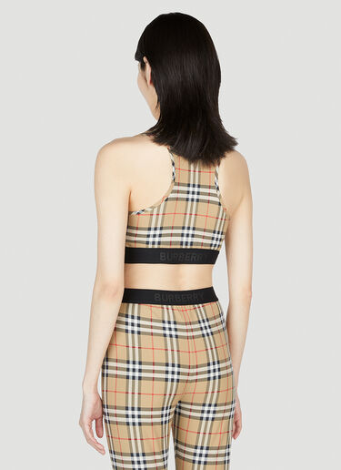 Burberry Check Sports Bra Beige bur0252068