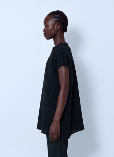 LN-CC® - Pleats Please Issey Miyake: Paper Bounce Knit Shirt - Black Pleats Please Issey Miyake Paper Bounce Knit Shirt Black plp0266007