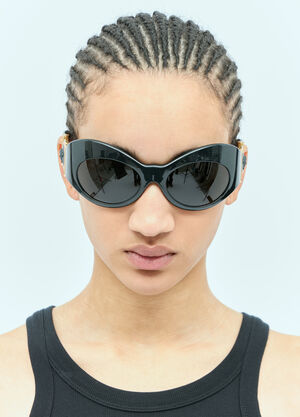 Versace Oval Shield Sunglasses Black ver0255031