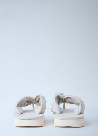 Frayed Edge Thong Sandals Rick Owens DRKSHDW Frayed Edge Thong Sandals White drk0164036