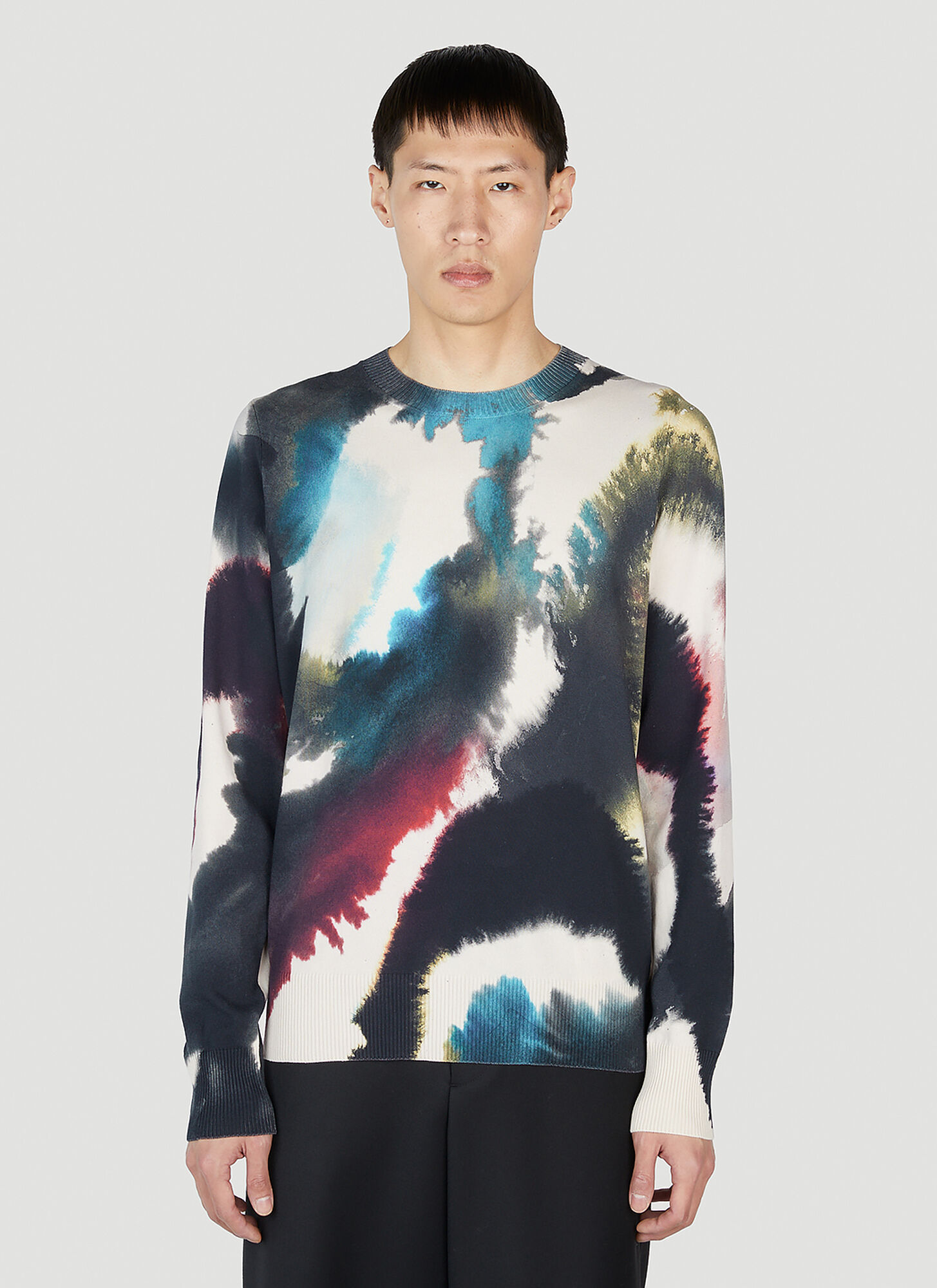 Shop Alexander Mcqueen Watercolour Sweater In Multicolour