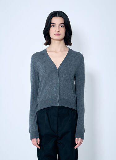 Prada Fine Wool Cardigan Grey pra0260010