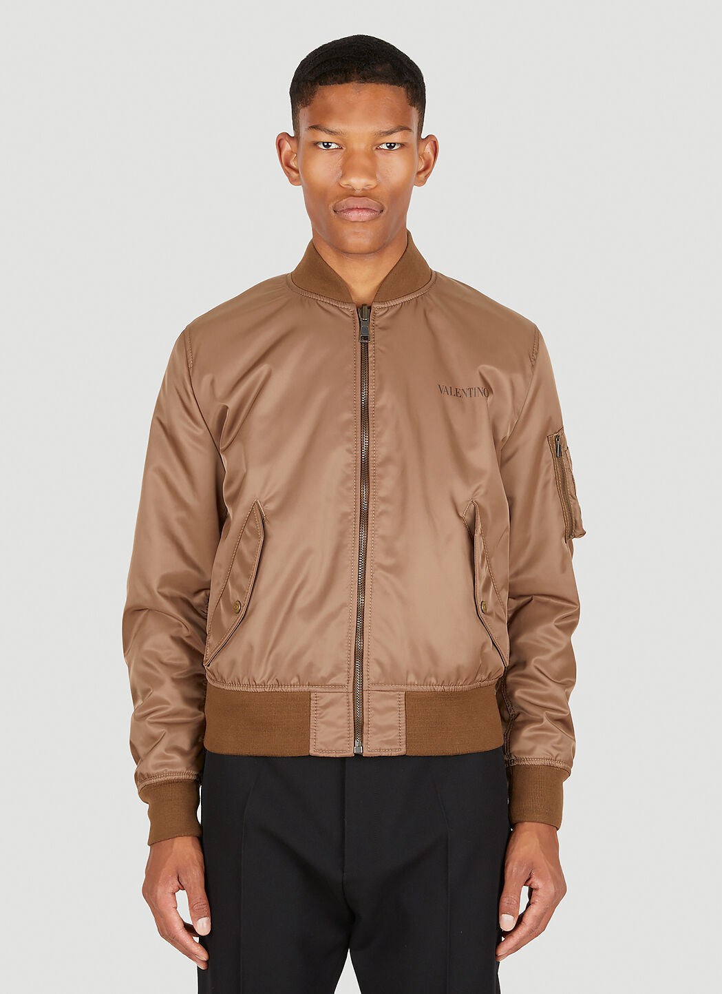 Valentino Reversible Camouflage Bomber Jacket in Brown LN CC