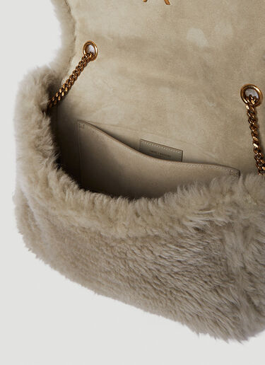 Saint Laurent Kate Reversible Shearling Shoulder Bag Grey sla0249230
