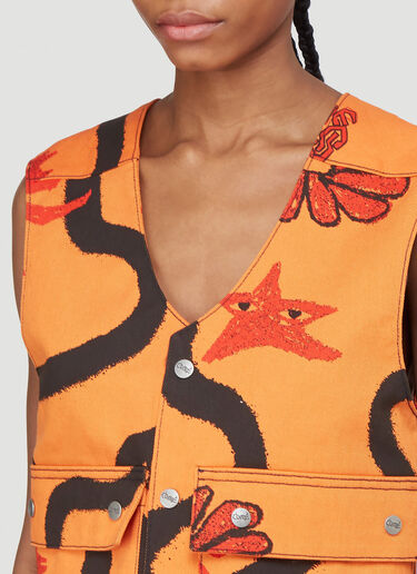 Come Tees Illustrative Snap Vest Orange com0340002