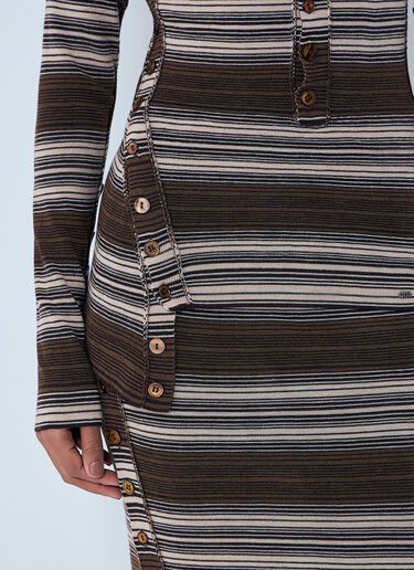 Miss Sixty x KNWLS Hooded Stripe Sweater Brown msk0263013