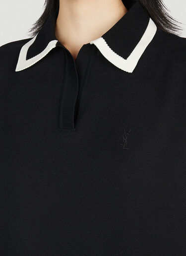Saint Laurent Sleeveless Polo Shirt Black sla0252026