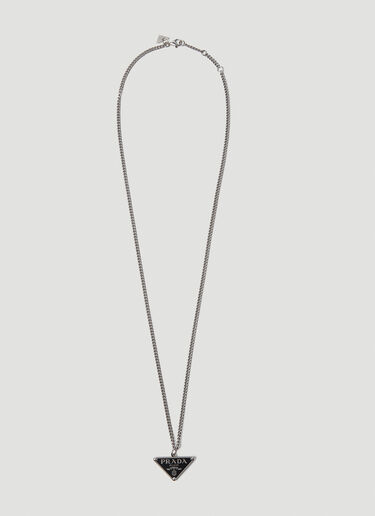 Prada Triangle Logo Necklace Black pra0149112