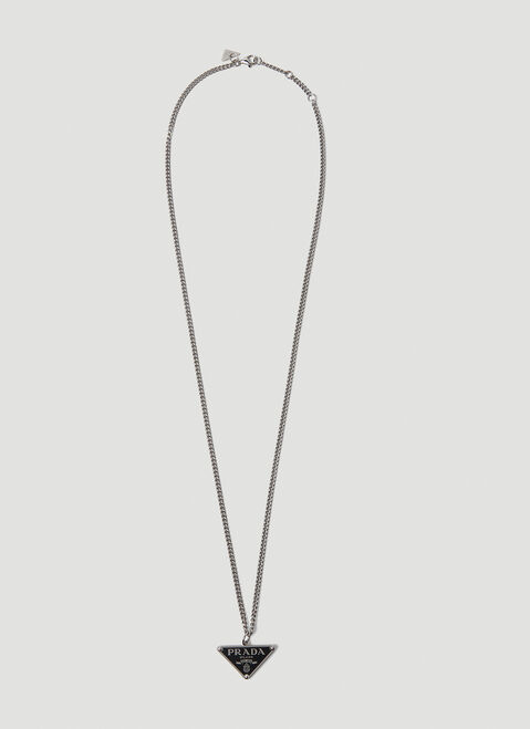 Prada Triangle Logo Necklace Black pra0149079