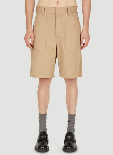 Prada Cargo Pocket Bermuda Shorts Beige pra0149014